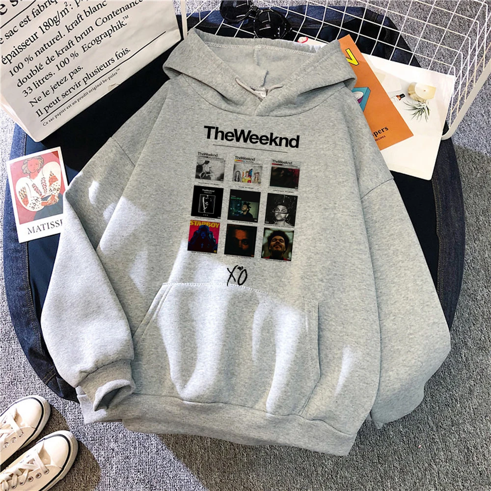 the Weeknd hoodies women harajuku Winter japanese Fleece Pullover women 90s sweatshirts