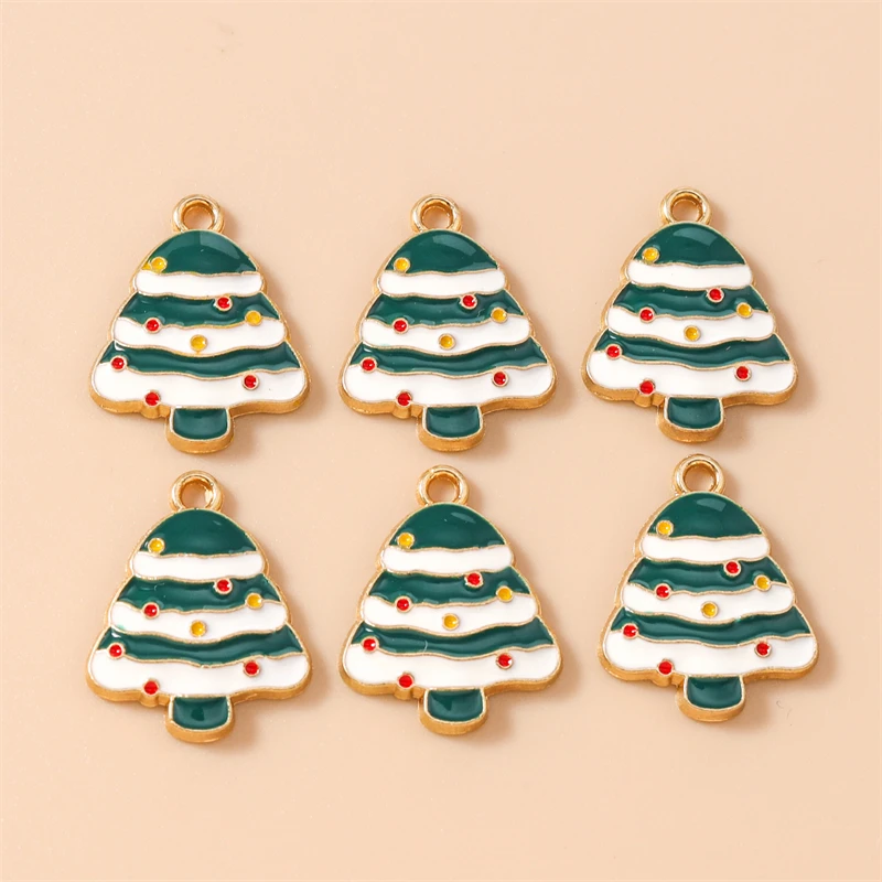 20 Stück gemischte niedliche Emaille-Anhänger mit Weihnachtsschneeflocken und Glocken für die Herstellung von Halsketten, Ohrringen, DIY-Bastelarbeiten, Schmuckzubehör – Detail 18