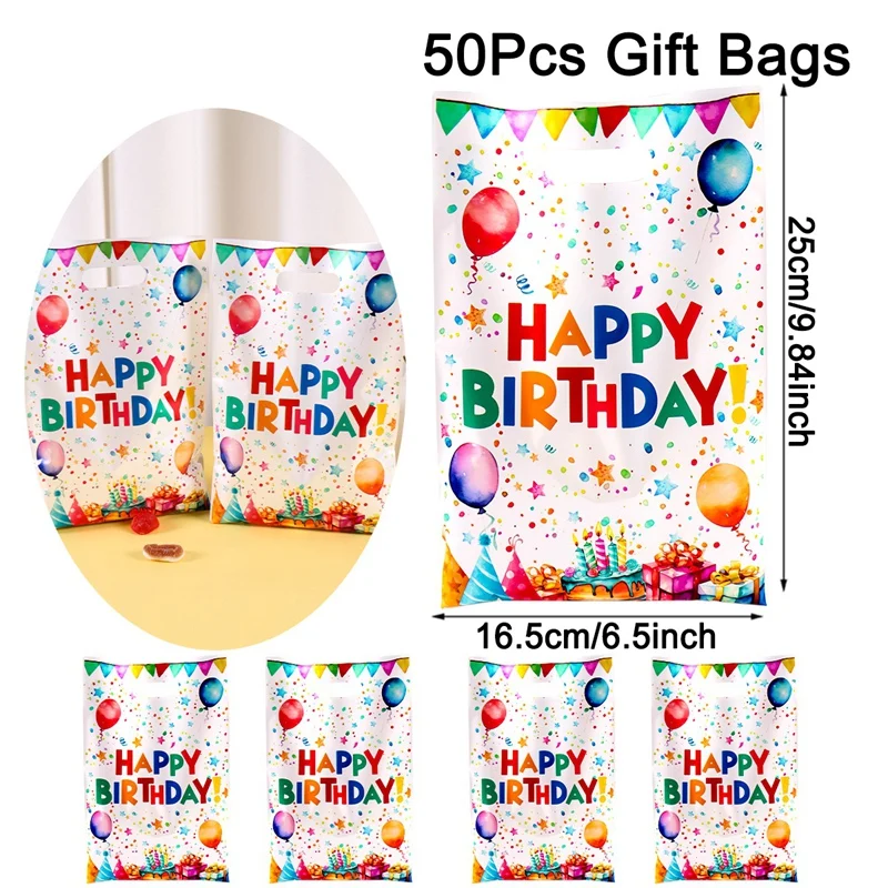 10/20/50 Stück Geburtstags-Geschenktüten mit Luftballons, Handtaschen für Geburtstagsfeiern, Dekorationen für Erwachsene, Gastgeschenke