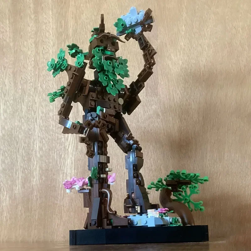 588 قطعة Ers اللبنات الصغيرة MOC شجرة رجل Treebeard ماجيك العالم لورد خواتم ثلاثية الأبعاد نموذج لتقوم بها بنفسك الطوب الشكل لعبة لهدايا الكريسماس