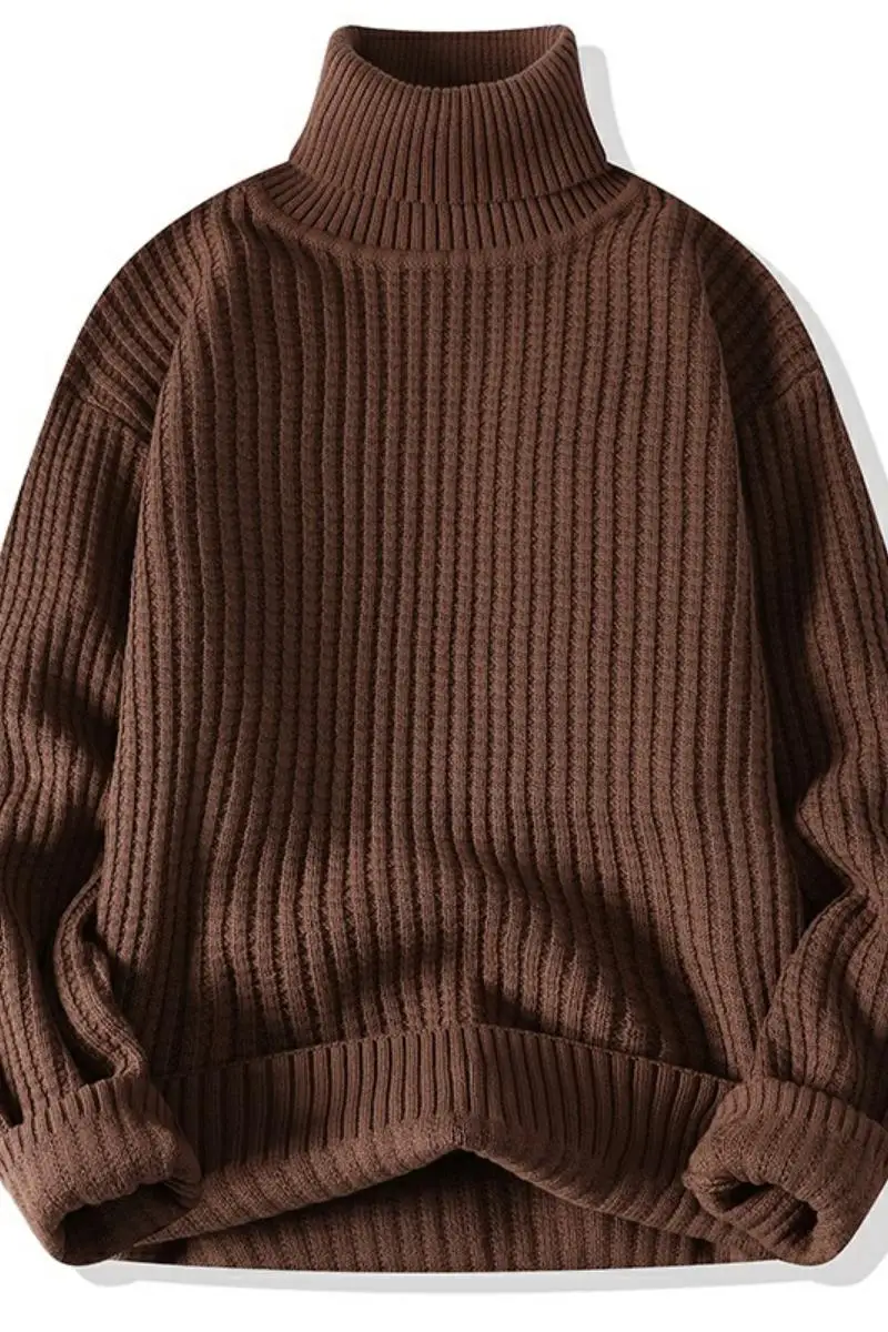 Autumn Winter New Mens Sweater Turtleneck Pullover Men Solid Color knit Sweater Business Casual Sweater Warm Pull Jumper