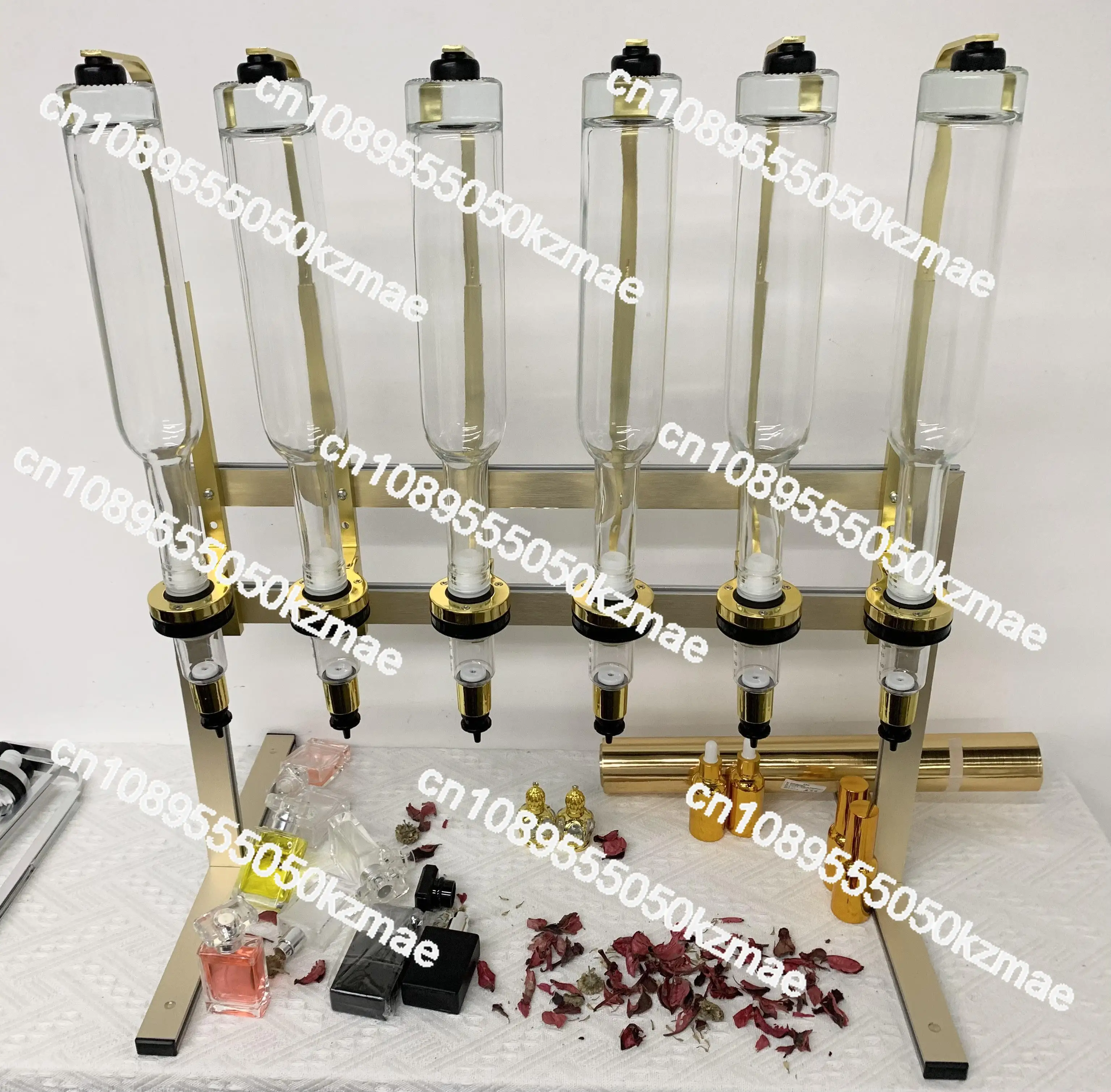 Soporte de mesa dorado para exhibición de aceites esenciales, dispensador de barra de perfume para bodas, 5-12 botellas
