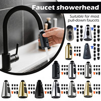 Kitchen Faucet Head Replacement, Premium 3 Function Pull Down Spray Head With 9 Adapters, Kitchen Sink Faucet Head Compatible
