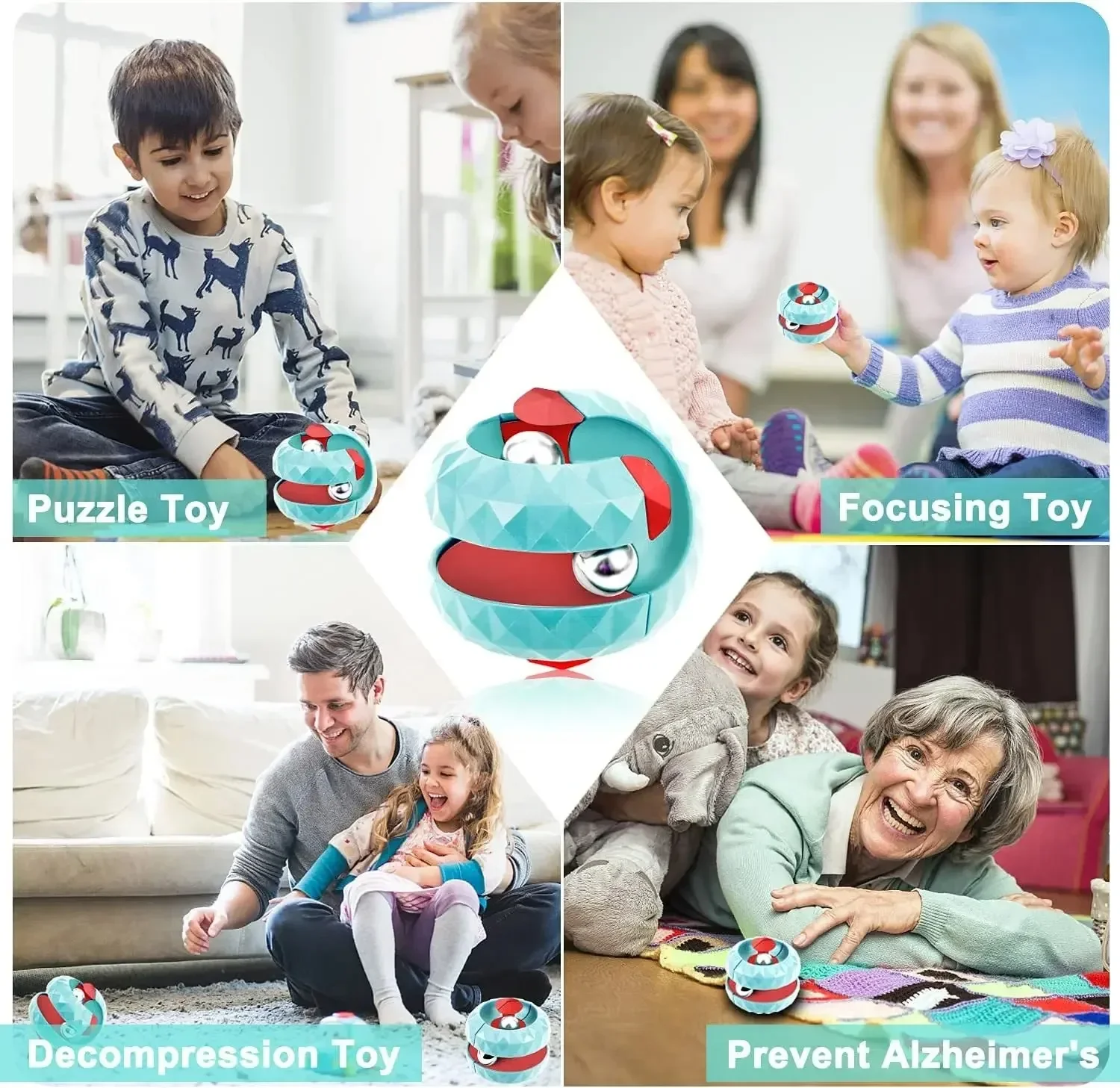 減圧スピナー ダイヤモンドパターン オービットボール フィジェットキューブ 感覚ストレス解消おもちゃ マーブル迷路ゲーム 子供 大人向け