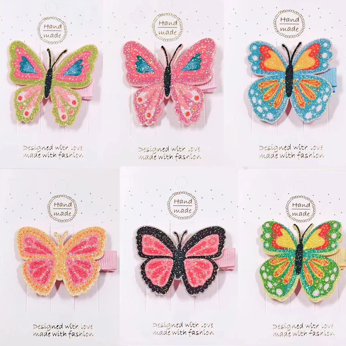 

30 Pcs/Lot, Handmade Sequin Glitter Butterfly Bow Baby Hair Clips Lovely Cartoon Hairpins Girls Hair Accessories Holiday Gift