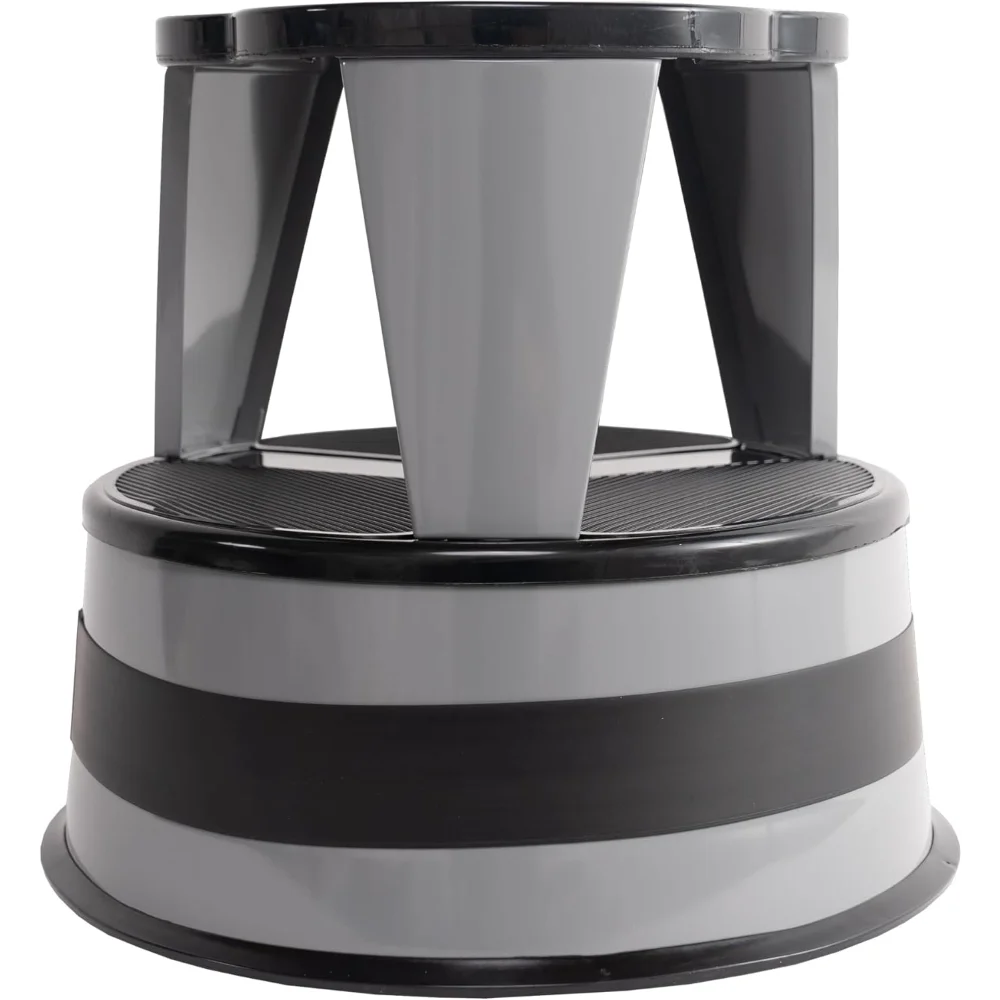 

Kik Step Steel Step Stool - Two Step Stool, Holds 350 lbs (Gray)
