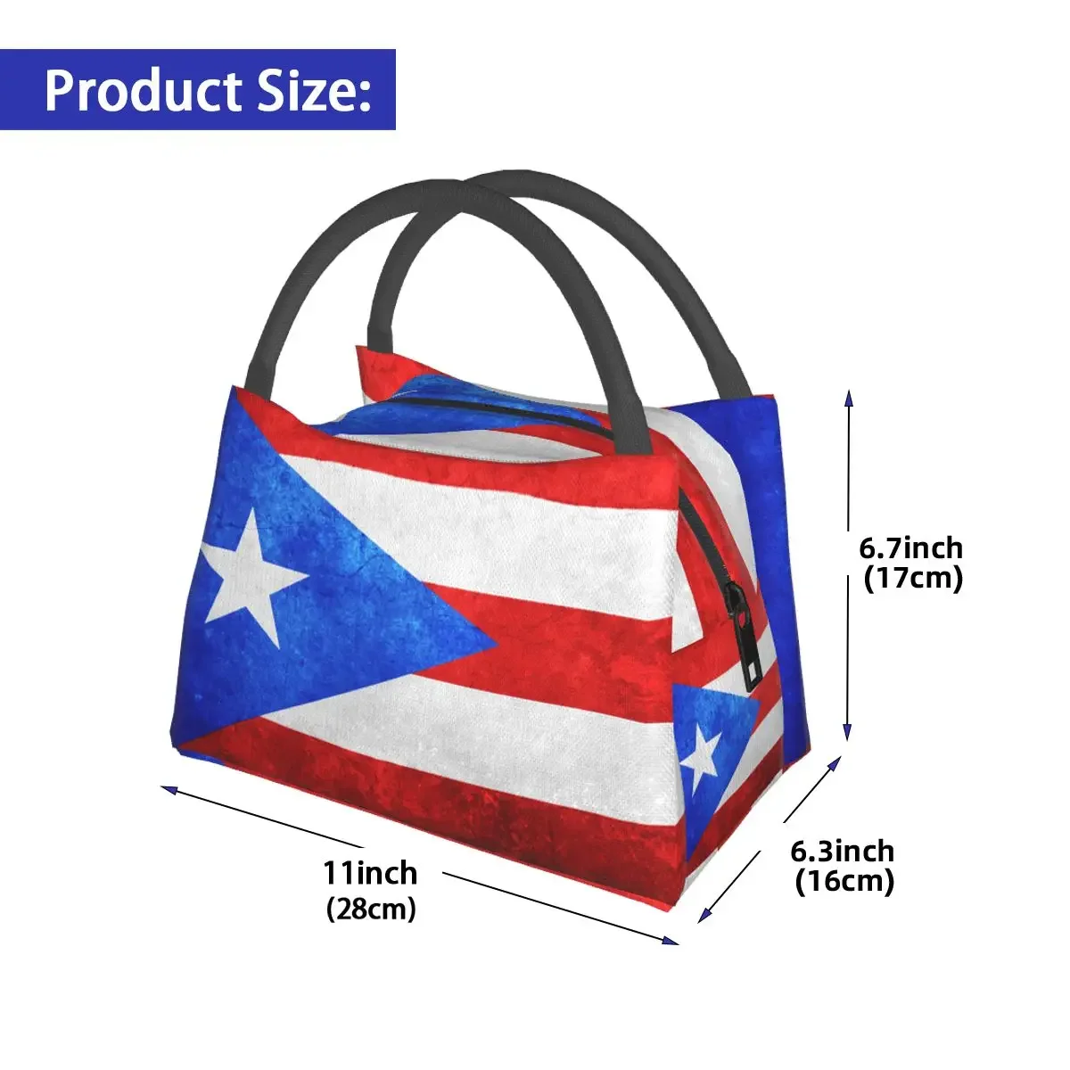 Bolsas de almuerzo con bandera de Puerto Rico, Bento Box aislado, a prueba de fugas, Tote de almuerzo, bolsas de Picnic, bolsa térmica más fresca para mujer, niños, Oficina