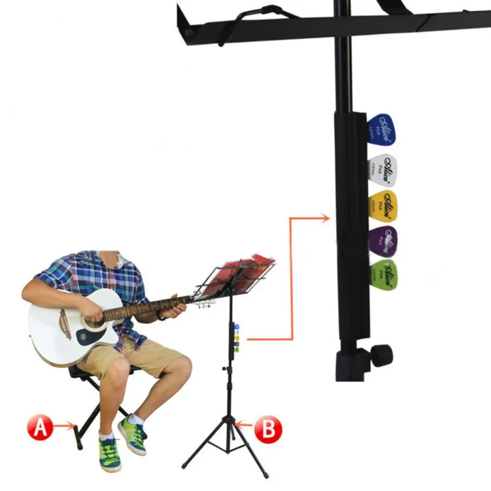 Soportes de selección prácticos para micrófono en vivo, soporte de goma para púas de guitarra, Clip