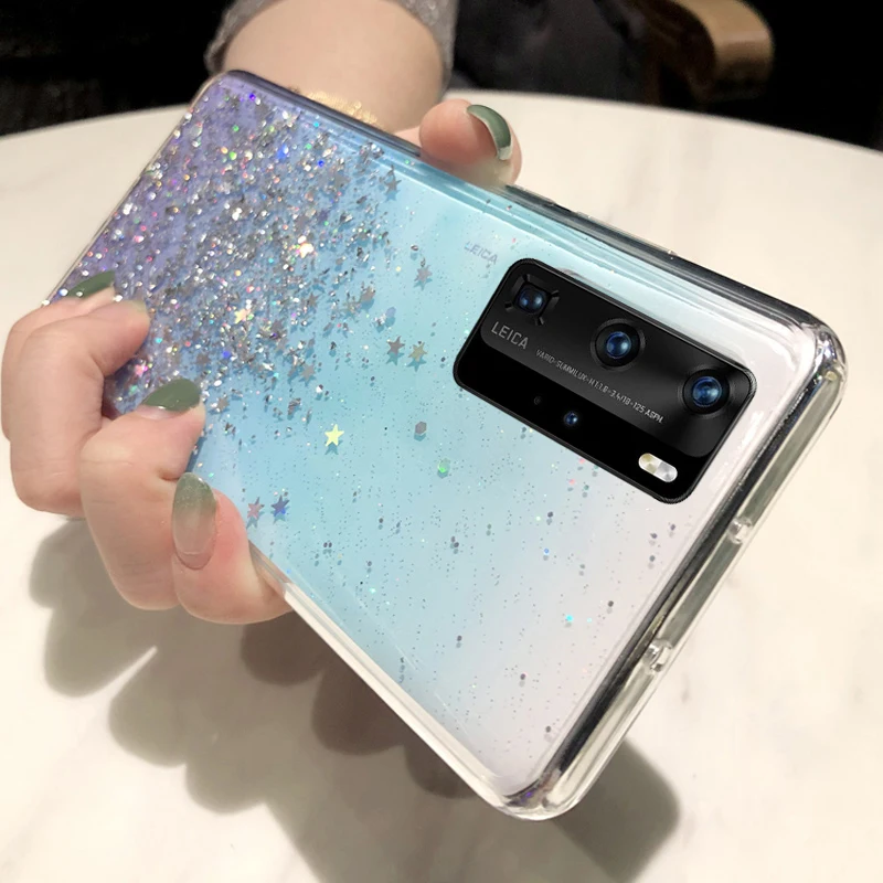 Glitter Case For Huawei P30 P20 P40 Lite Cases Huawei Mate 20 40 30 Pro Plus 10 Lite P Smart Z 2021 2019 2020 Nova 5T Soft Cover