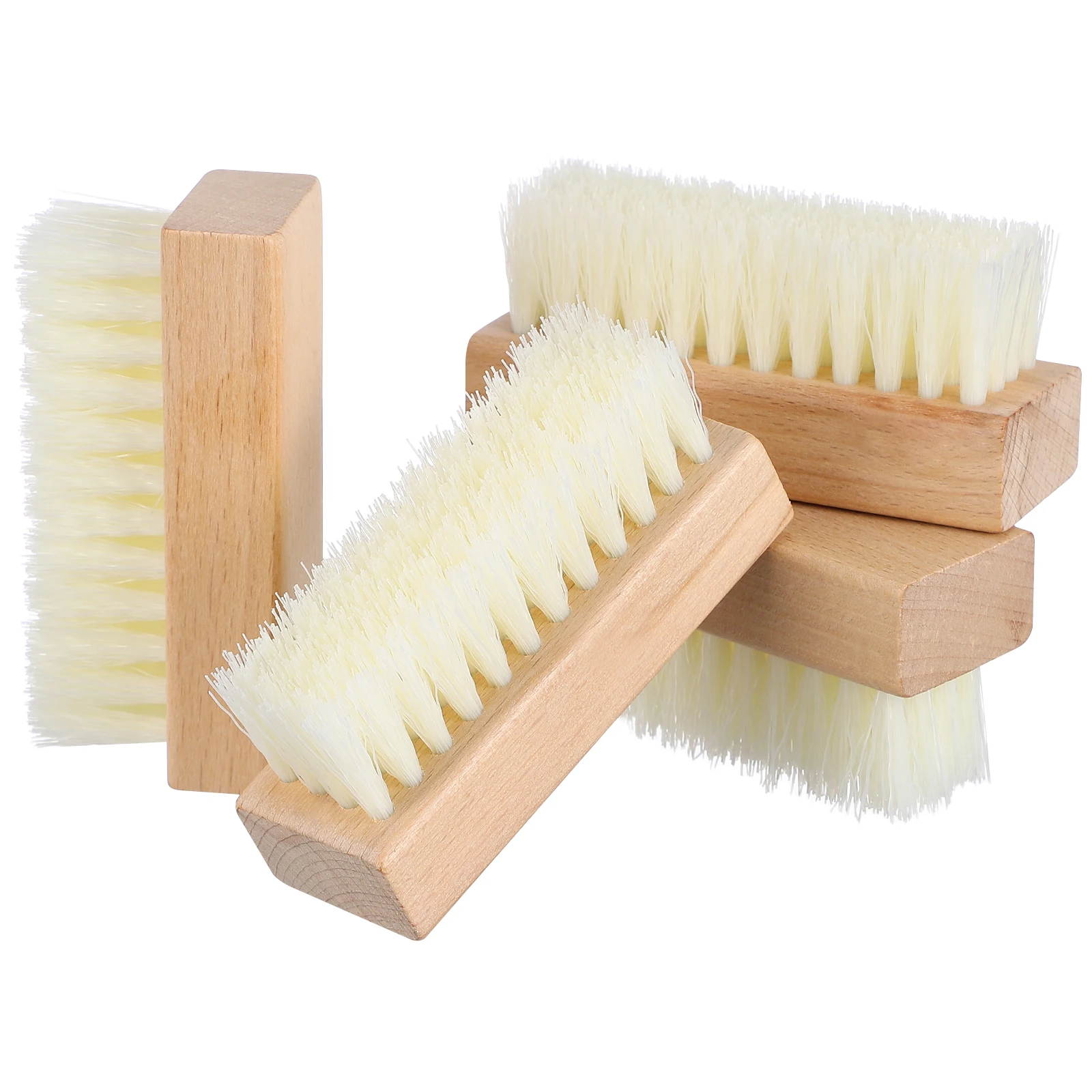 

4 pcs Wooden Handle Plastic Wire Brush for Cleaning Shoes Boots Sneakers Shoe Brush remover mud dirt debris sole home kitchen