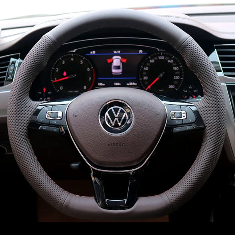 Customize Breathable Microfiber Leather Car Steering Wheel Cover For Volkswagen Golf 7 Mk7 New Polo Jetta Passat B8 Car Interior