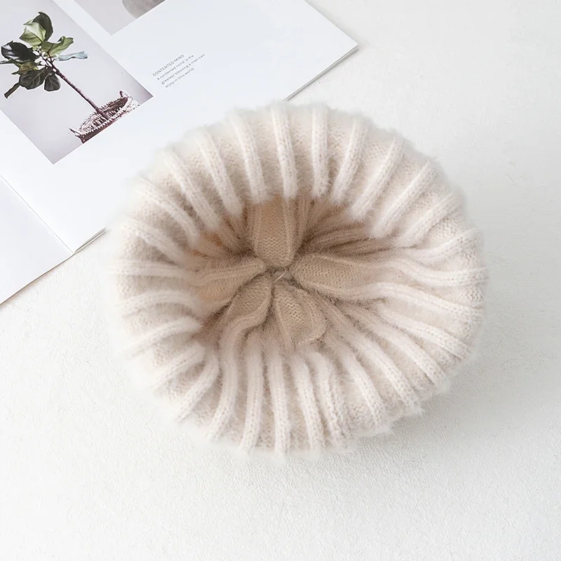 Heißer Verkauf Neue Kpop Stil Hut Faux Pelz Beanie Hut Süße Winter Für Frauen Warm Halten Dandy Hüte Für Mädchen Streetwear Stricken Kappe