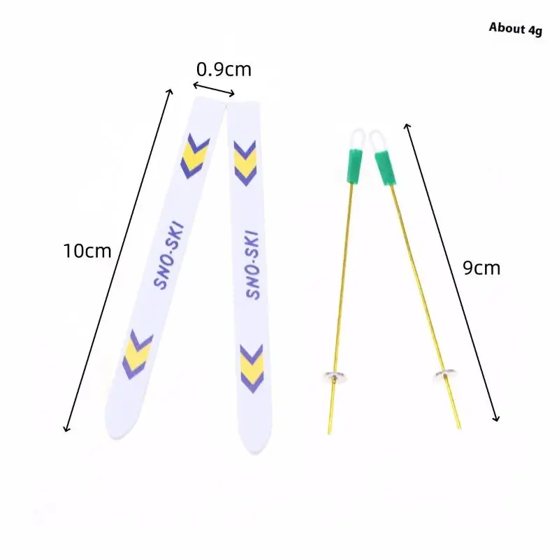 1 Set Dollhouse Miniature Wooden Ski Board Christmas Scene Decoration Dolls House Xmas Accessories Kids Toys Gift