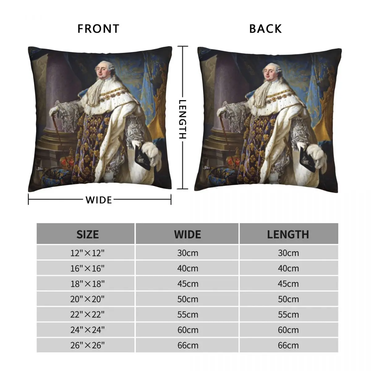 Louis XVI Of France Painting Pillowcase Polyester Linen Velvet Printed Zip Decor Throw Pillow Case Car Cushion Cover 45x45