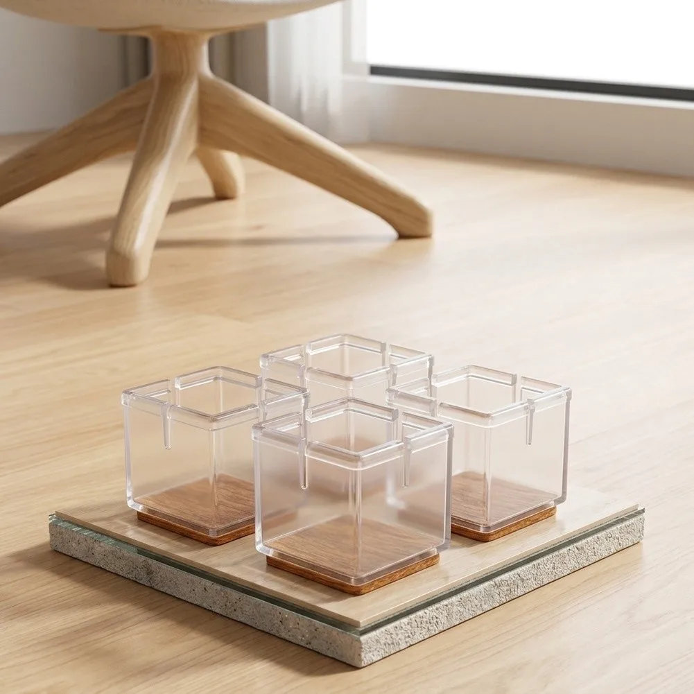 Non-Slip Silicone Pads for Square Chair Legs Includes 4 Pieces Floor Protection for Tables and Chairs on Hard Surfaces