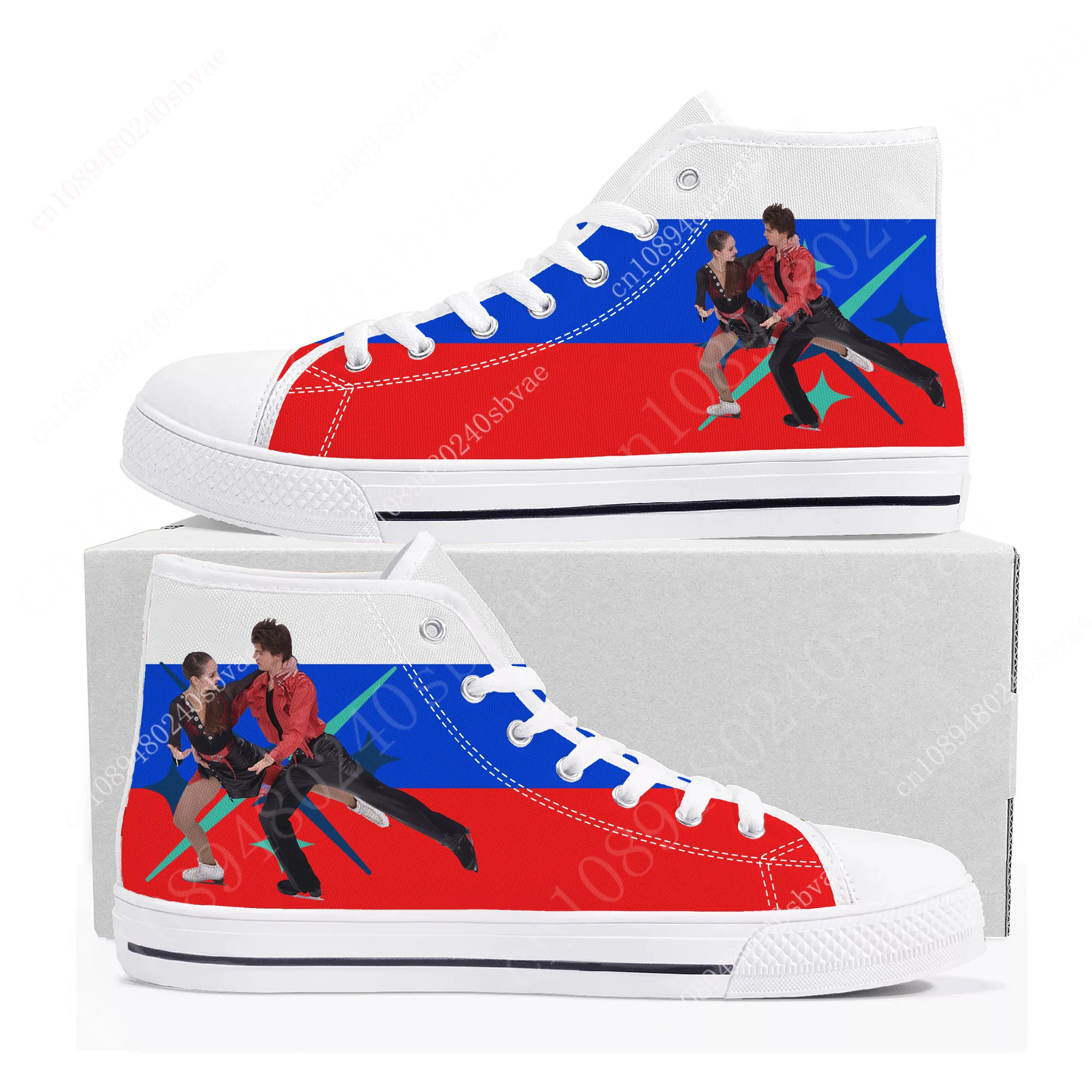 

Екатерина Рыбакова Иван Махноносов Ekaterina Rybakova Ivan Makhnonosov Figure Skating High Top Mens Womens Canvas Custom Shoe