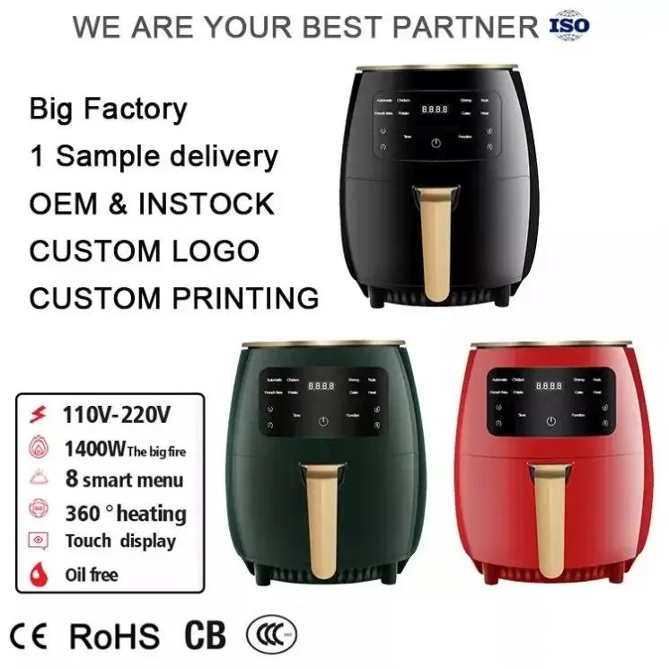 FACTORY customized 1400W 6l high-capacity Multi Functional Air Fryer pot German dual digital Power smart air fryers