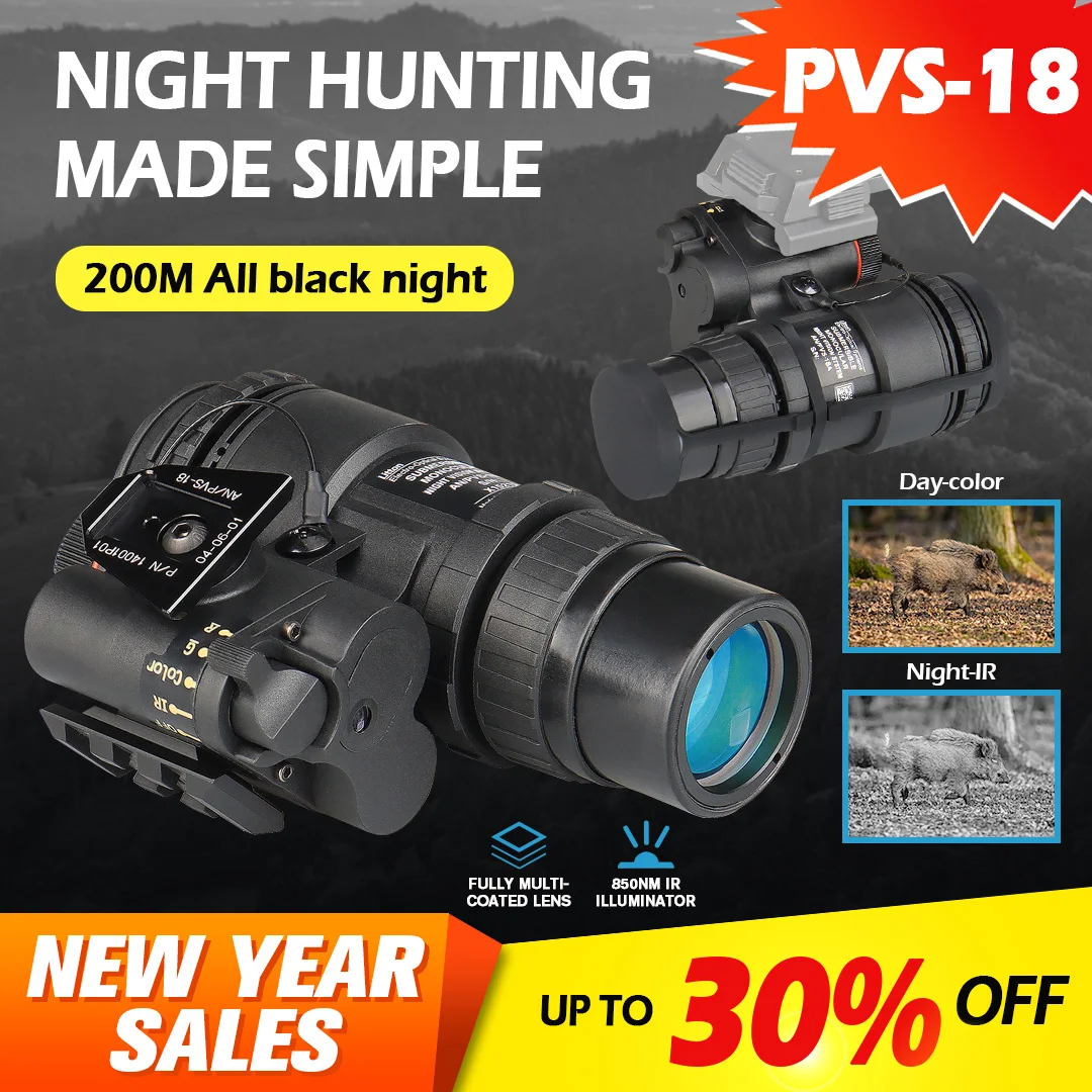 1X32 Infrared Digital Night Vision Goggles NVG Scope Monocular PVS-18 Head Mounted Helmet Hunting Trail IR Camera NV monocular