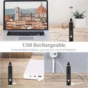 خلاط كهربائي محمول بالحليب محمول كابتشينو كريم بيض خفقت خلاط الغذاء USB صانع القهوة الصغير خفقت أفضل 8 كسارة طعام كهربائية صغيرة للمبيعات - رقم 3