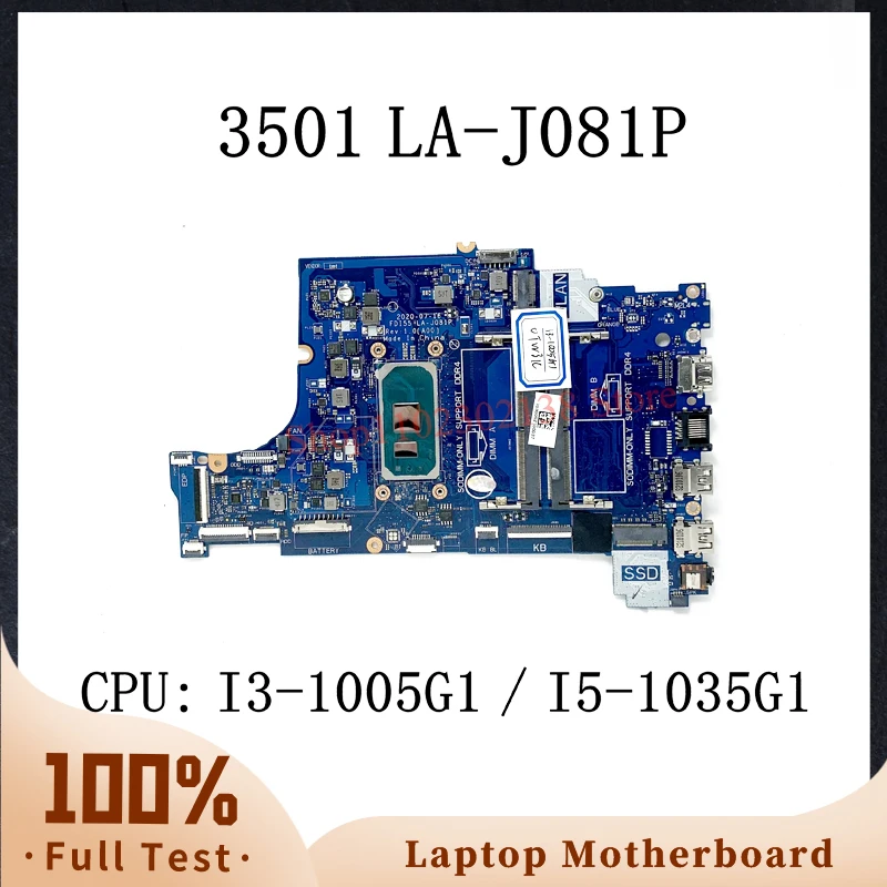 

Φ 0TW31C CN-0TW31C 0G9RW0 CN-0G9RW0 с LA-J081P/I5-1035G 1 CPU материнская плата для DELL 3501, материнская плата для ноутбука 100% протестирована