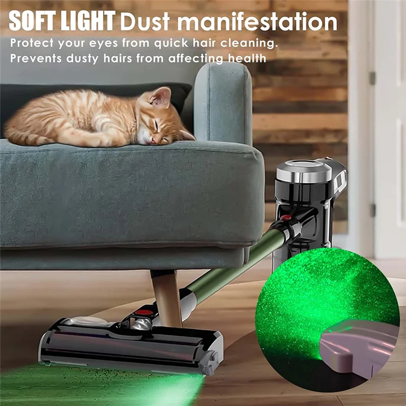Lampada a LED con display per polvere per aspirapolvere Pulisci polvere nascosta, accessori per aspirapolvere per peli di animali domestici per negozio di animali domestici