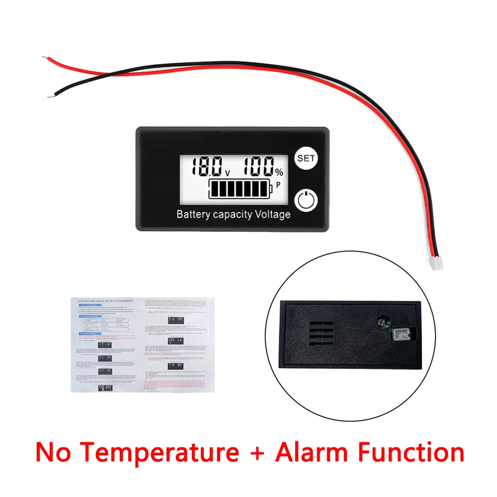 12V 24V 48V 72V Digitaler Batteriekapazitätsanzeiger DC 8V-100V Blei-Säure Lithium LiFePO4 Auto Motorrad Voltmeter Spannungsmesser – Detail 3