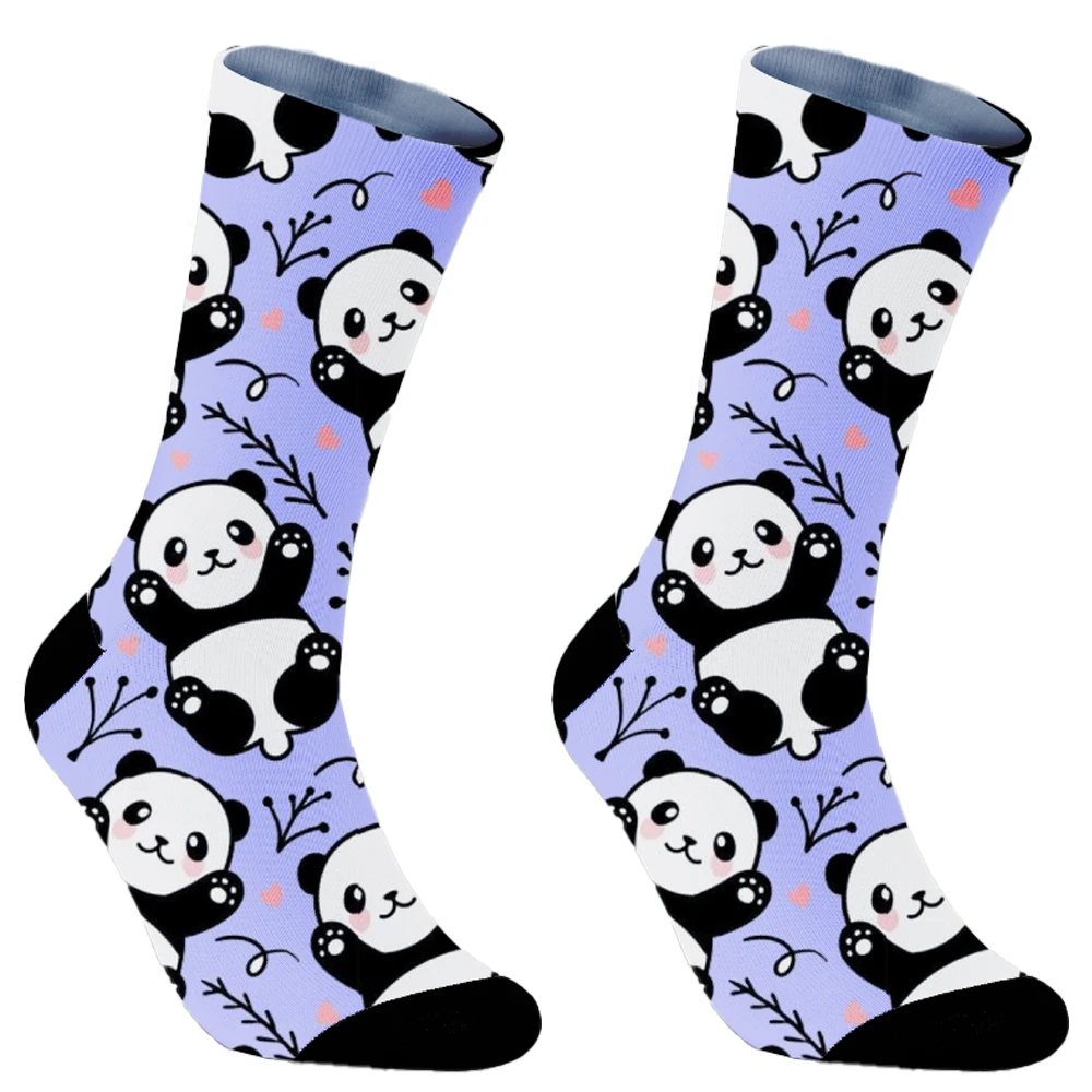 Calcetines Divertidos de Panda para hombre, calcetín de ciclismo, Aliens felices, dinosaurio, Pug, Panda, novedad de 2024