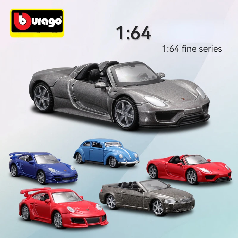 Bburago-男の子、bmw、porsche、フォード、パブリック、2ドア、オープンメタル、ダイキャスト、装飾品の収集、ギフト、本物、1:64の車モデル