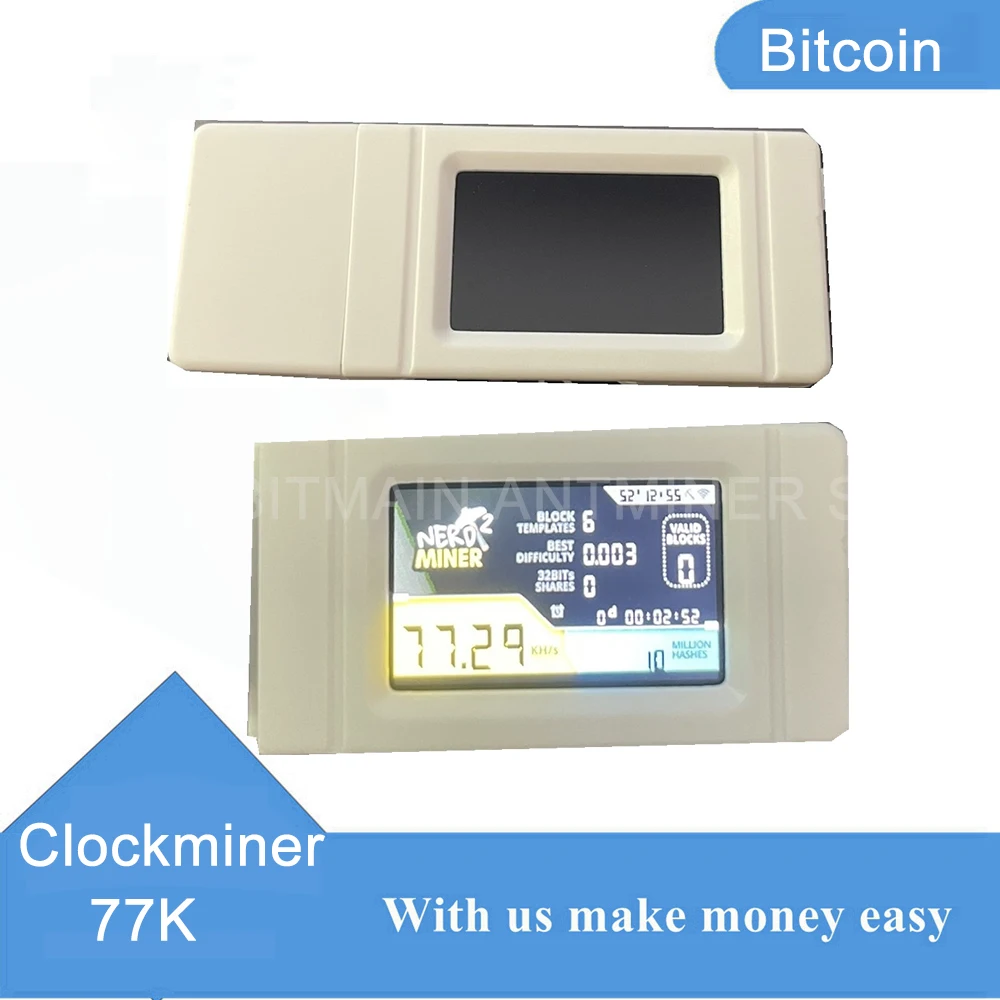 

Clockminer BTC lottery machine USB version wifi connection Low Power Consumption,Nerdminer Hashrate 77Kh 1W Firmware 1.6.3