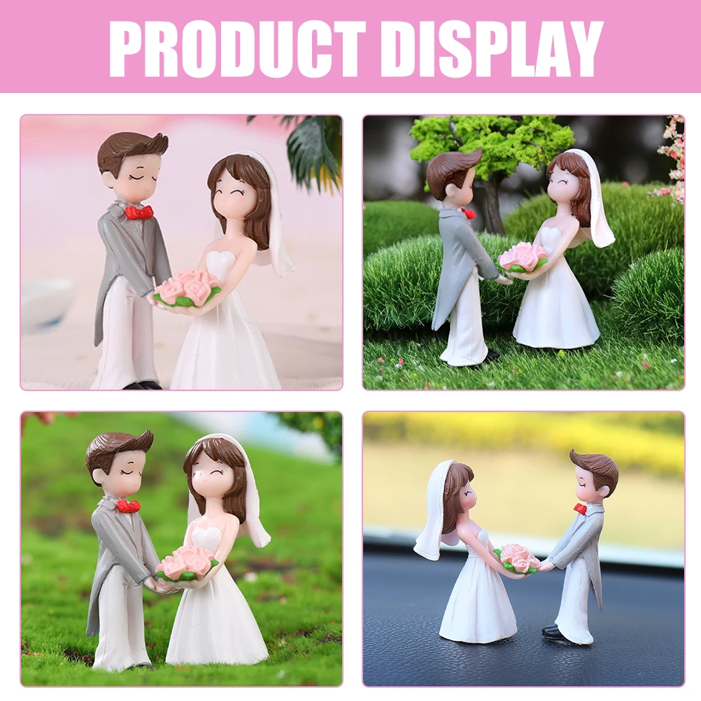

2 Pairs Couple Micro Landscape Ornaments Craft Decoration Boys Figurine Resin Figurinesornament
