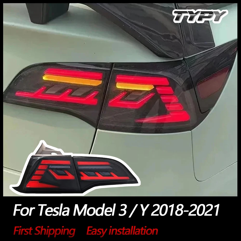 

Автомобильные светодиодные фонари Задние фонари для Tesla Model 3/Y 2018 2019 2020 2021, задний фонарь в сборе DRL, последовательный динамический указатель поворота
