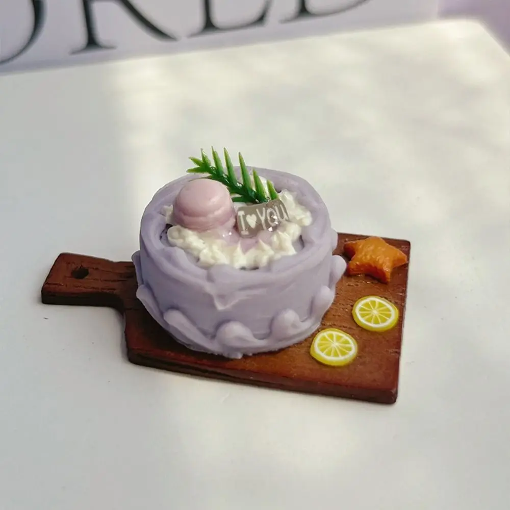 Creme modelo de bolo de frutas brinquedos simulação placa de corte modelo de bolo de frutas ornamentos artificial mini simulação brinquedo de cozinha