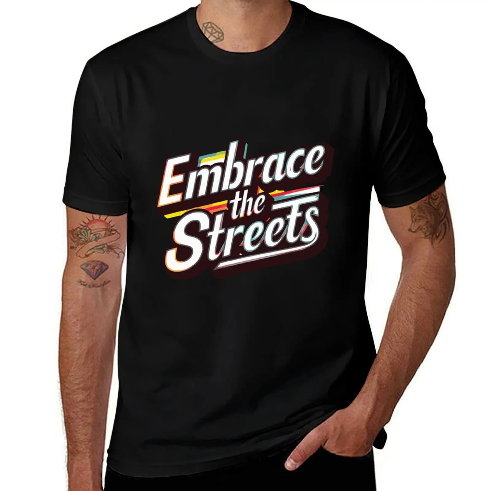 

Embrace the streets, street art culture T-Shirt summer tops gifts for boyfriend vintage anime shirt black t shirts for men
