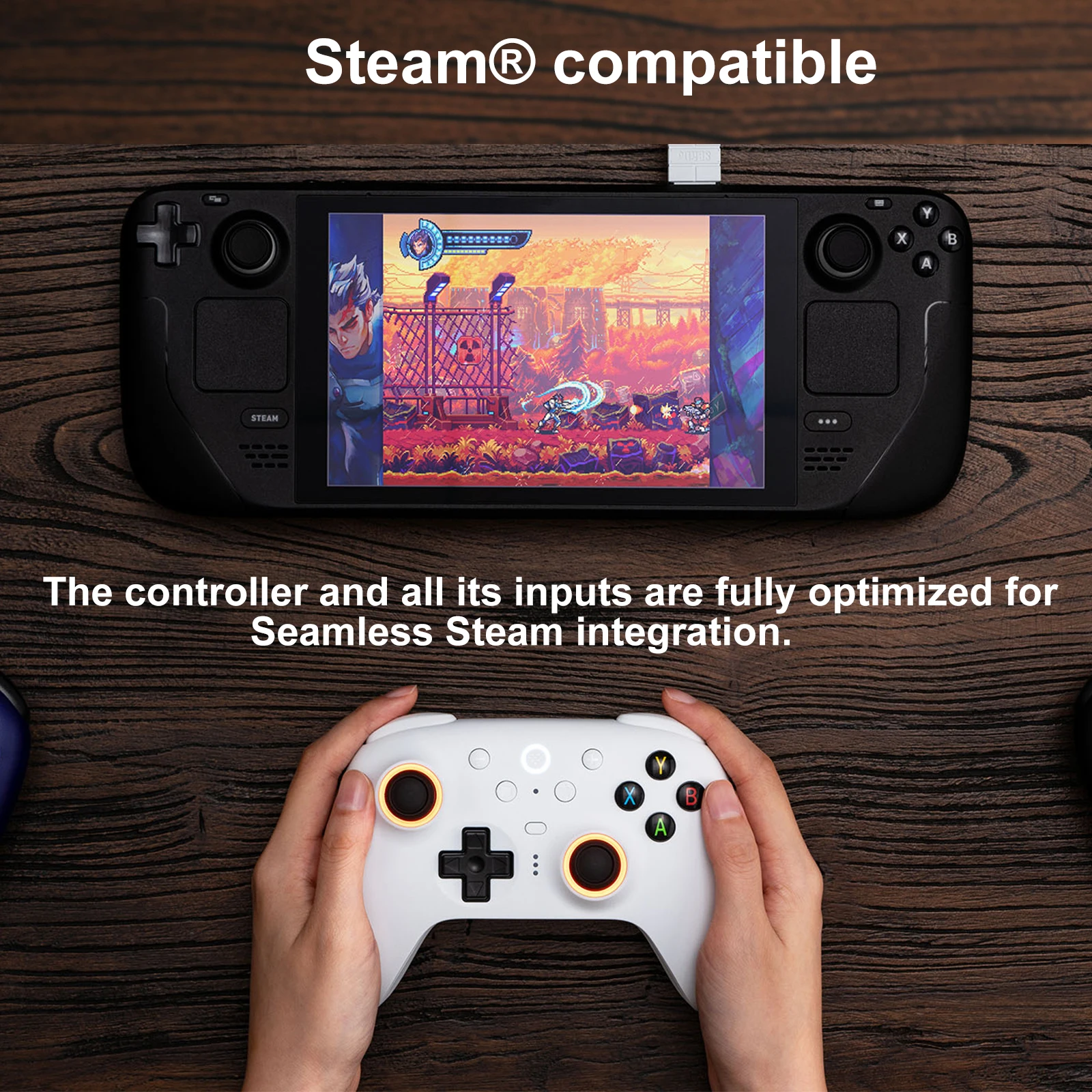 8BitDo New Ultimate 2 Wireless Controller TMR Joystick Hall Effect Triggers Charging Dock BT 2.4G for Windows 10 11 Android Stea