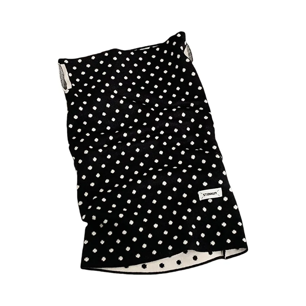 Warm Leopard Print Winter Cycling Thermal Mask Polka Point Bow Earhook Neck Warmer Stripes Knitted Pullover Cap Male