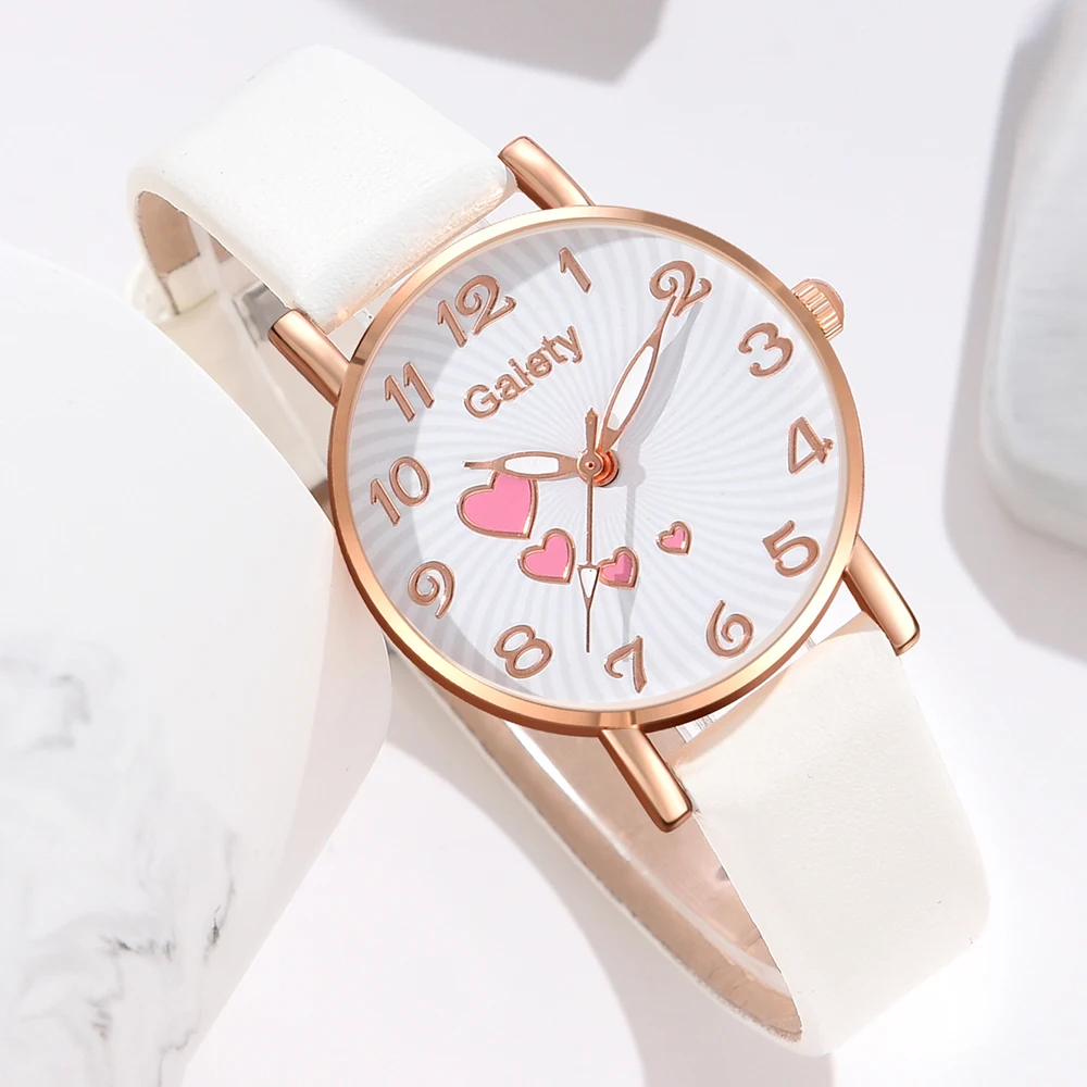 1Pcs White Gairty Minimalist Style Roman Numeral Dial Watch Luxury Couple Casual Quartz Watch Is The Perfect Gift For Her