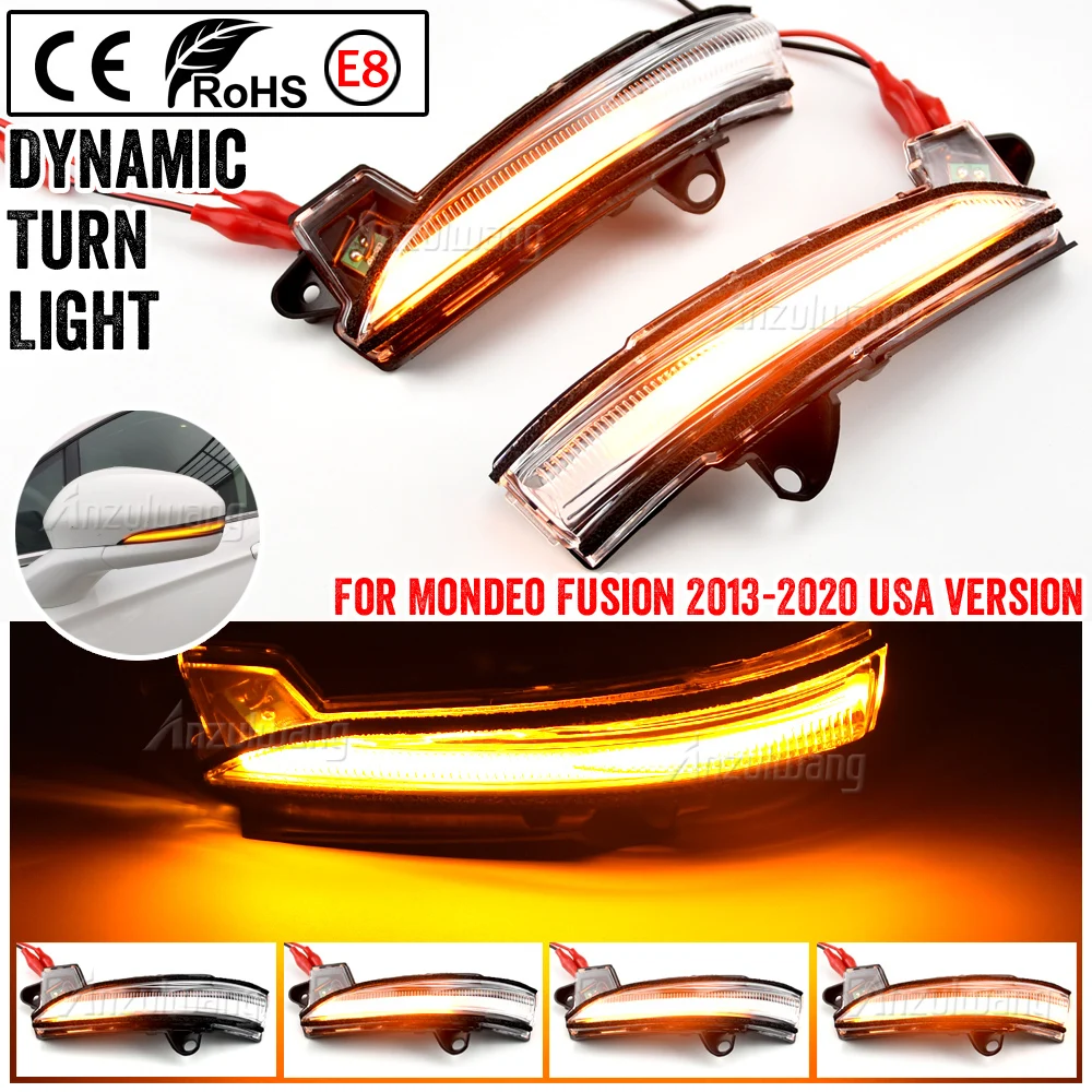 

For Ford Mondeo Fusion 2013-2020 USA Version LED Side MirrorTurn Signal Lamp Blinker Indicator Light Car Accessories