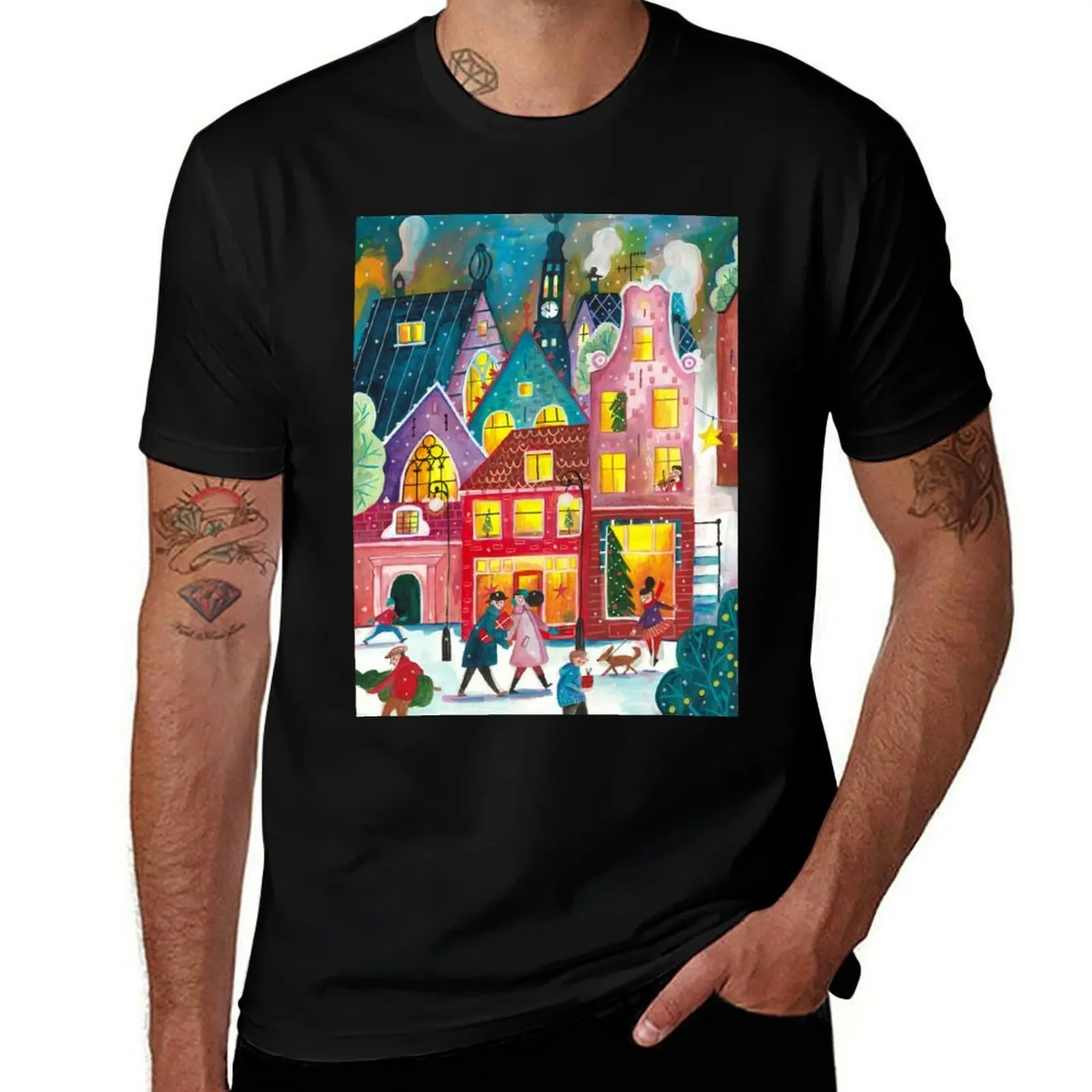

Amsterdam city in the snow T-Shirt quick drying clothes new edition quick-drying mens fashion