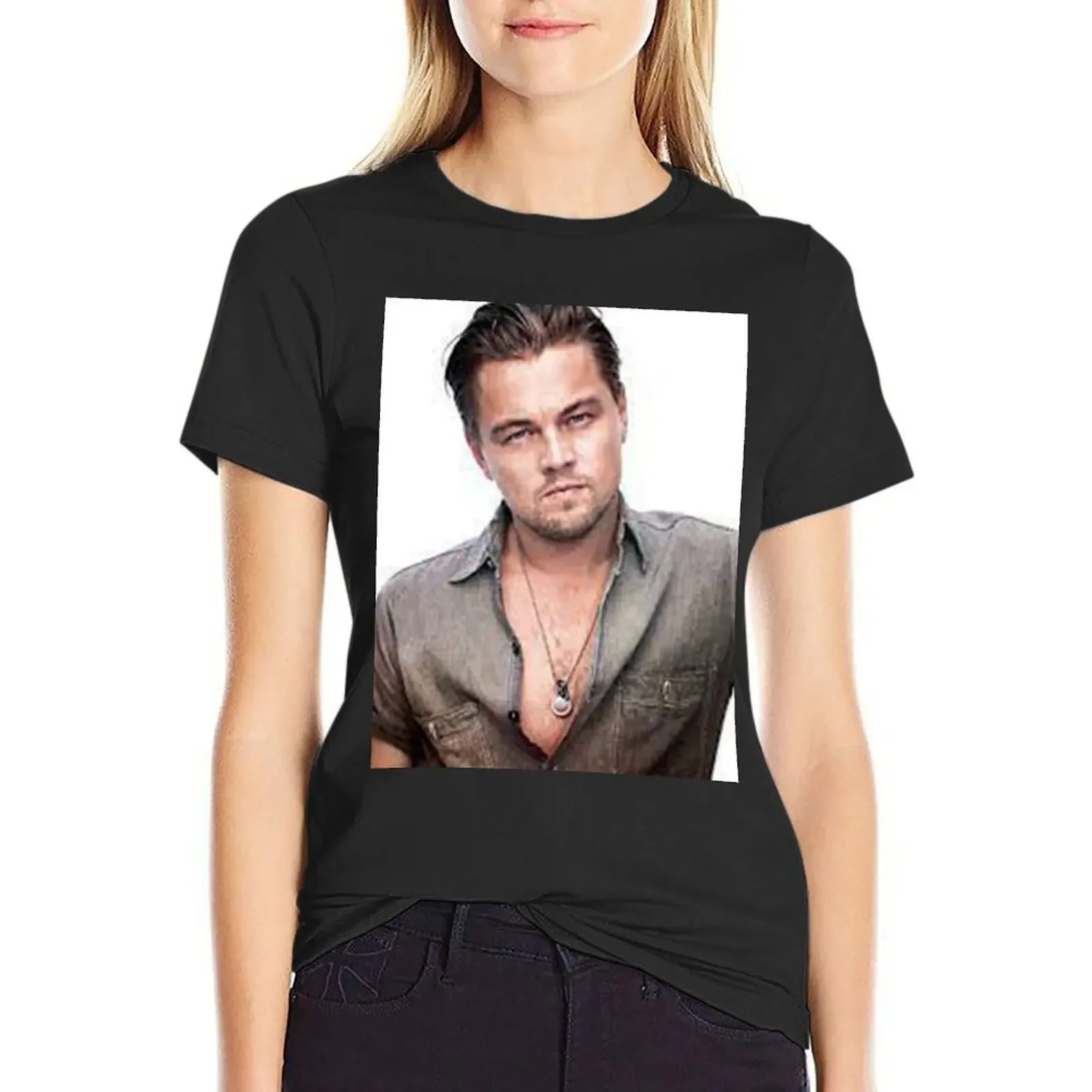 

Leonardo DiCaprio T-Shirt Blouse cute clothes summer tops T-shirts for Women