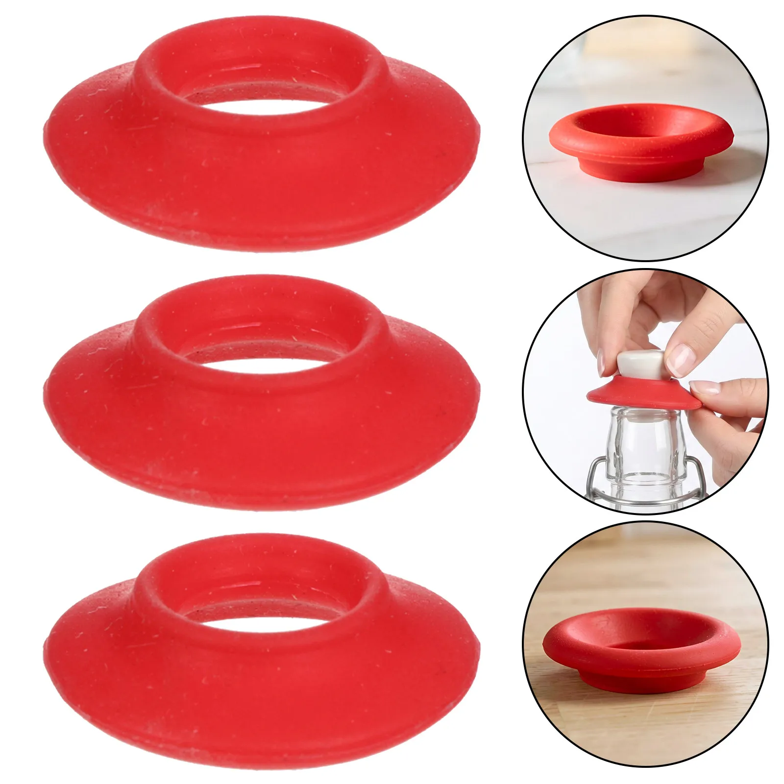 30Pcs Silicone Bottle Gasket Seal Replacement Leak Proof Swing Top Bottle Rings for Home Brew Beer Wine Enzyme Storage