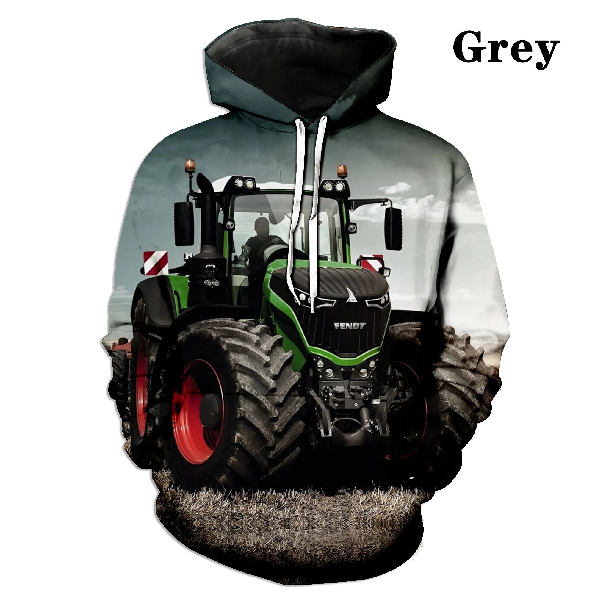 Sudadera con capucha con estampado 3D de Tractor de coche, chaqueta informal de invierno, moda