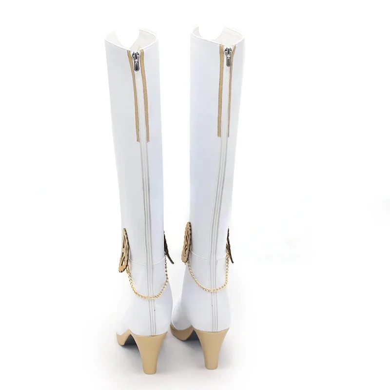 여성 코스프레 신발 Kpop Demon Hunters 미라 화이트 DJ 파티 부츠 gh;0