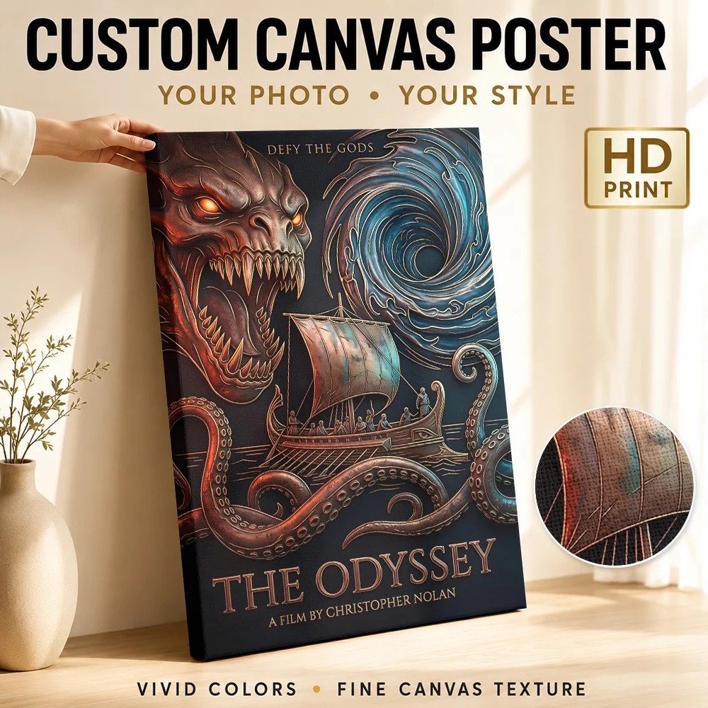 The Odyssey Movie  Concept Framed Canvas Poster Personalized Vintage Movie Wall Paintings Decoration for Bedroom Ready to Hang