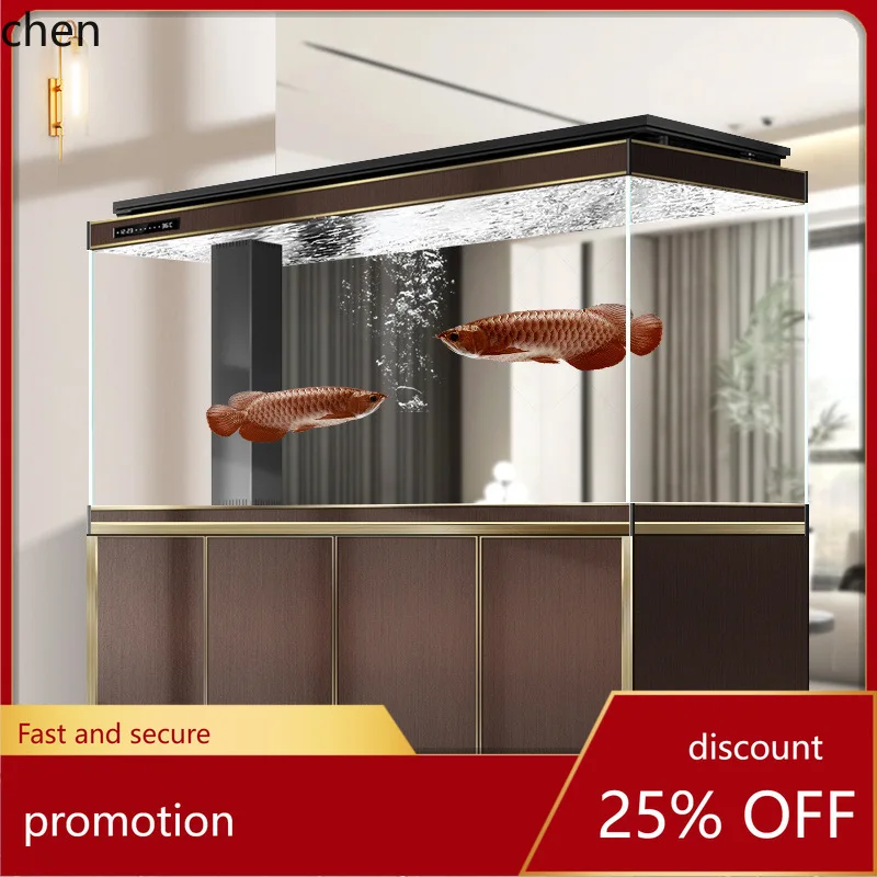 

HT Fish Tank Right Angle Overflow Bottom Filter Ecological Household Large New Model Screen Wall-Mounted Ultra Clear Glass