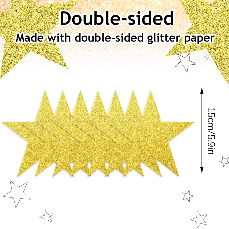 Decoupage a forma di stella Glitter Decoupage a forma di stella Vibrant Glitter Star cuts aula Versatile per il Bulletin