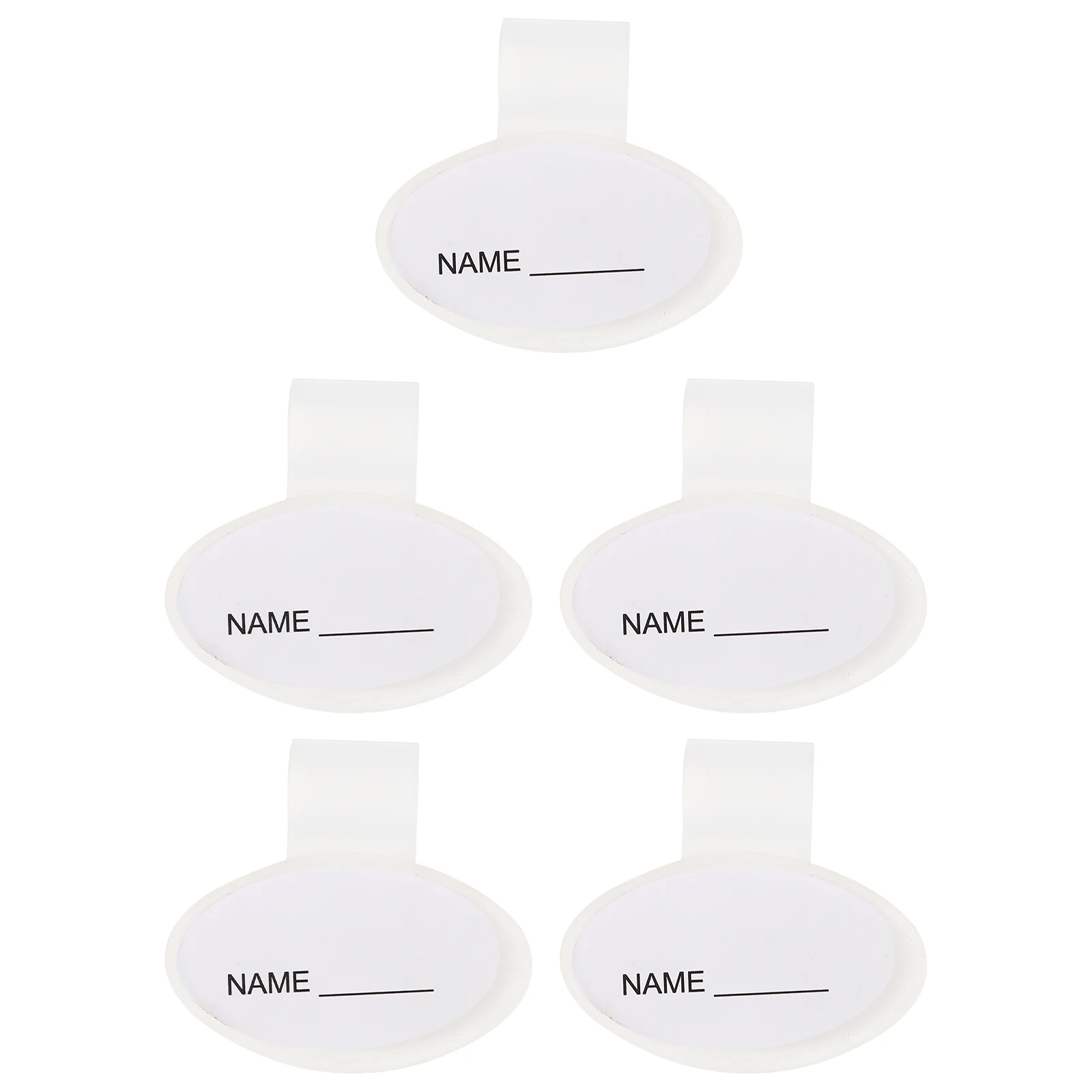 

5pcs Oval Shape Name Plate Stethoscope Tube Clip Dual Sided Id Holder Plastic Identification Supplies Easy Carry
