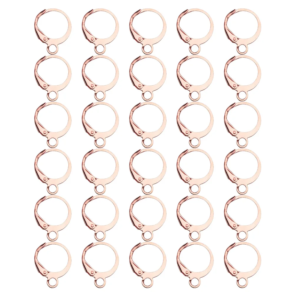 

100pcs Round Lever Earring Hooks Premium Metal Diy Accessory Set Jewelry Making Supplies Alloy Earring Decoration Parts Lever