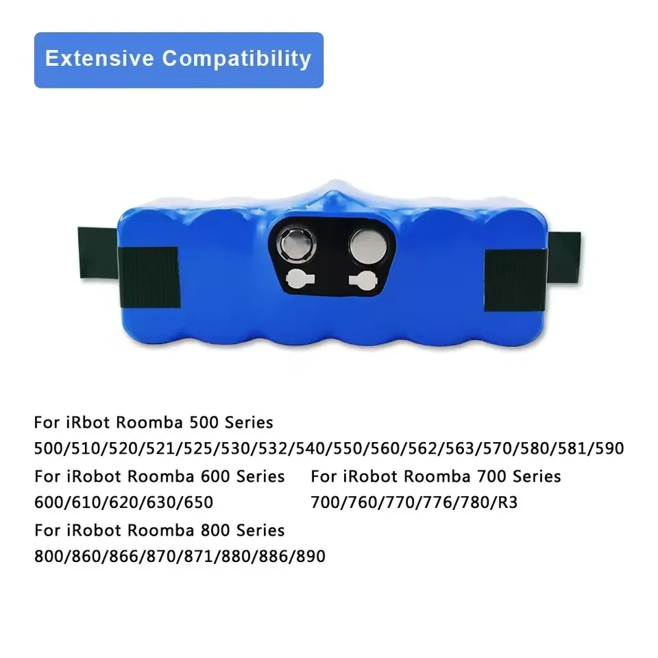 14.4V 4.8-12.8Ah Li-ion Battery IRobot Roomba 500 600 700 800 Series 550 560 595 650 655 770 780 790 870 880 866 Vacuum Cleaner