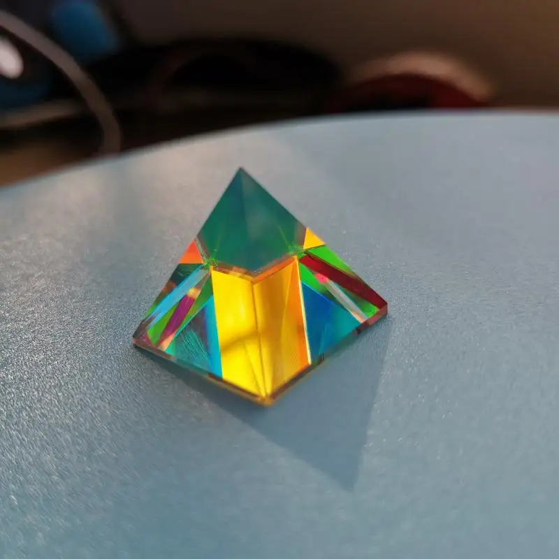 Dichroic Pyramid Colorful Prism Optical Glass Craft Gift Home Decor