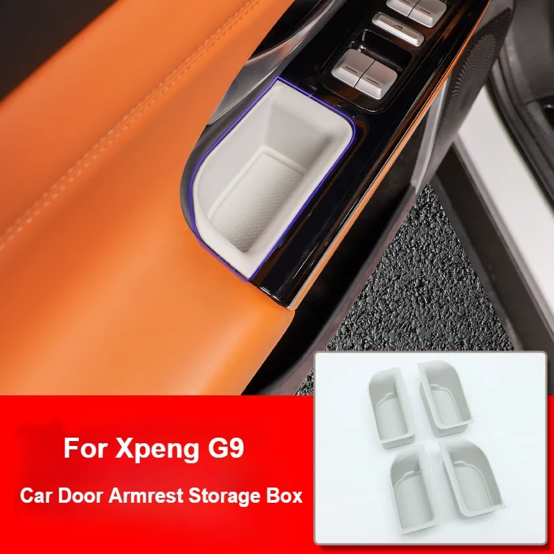 

Подлокотник для двери автомобиля, ящик для хранения, силиконовая дверная ручка, органайзер, лоток для Xpeng G9 2024, аксессуары для интерьера